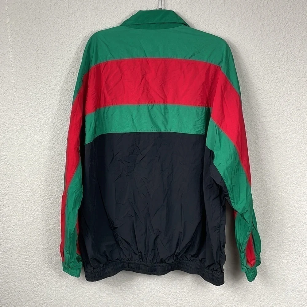 Gucci Oversized Nylon Track Jacket Water Repellent Black Green Red Mens Sz M